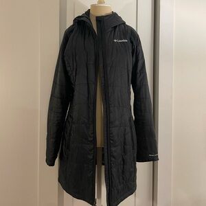 Columbia Women’s Mid-Length Rain Coat, Size M, Black